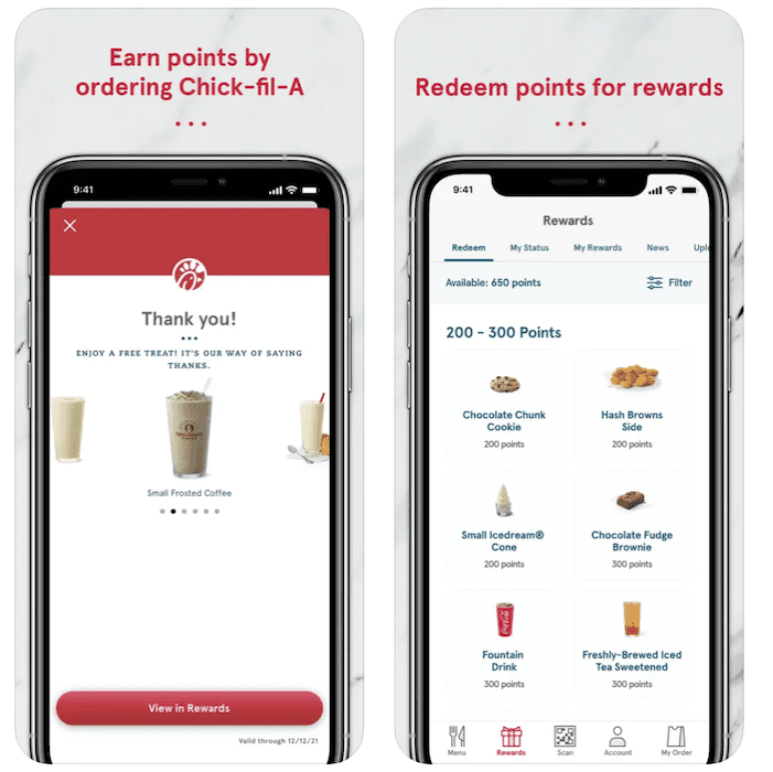mobile ordering app example Chick-fil-A - set 3