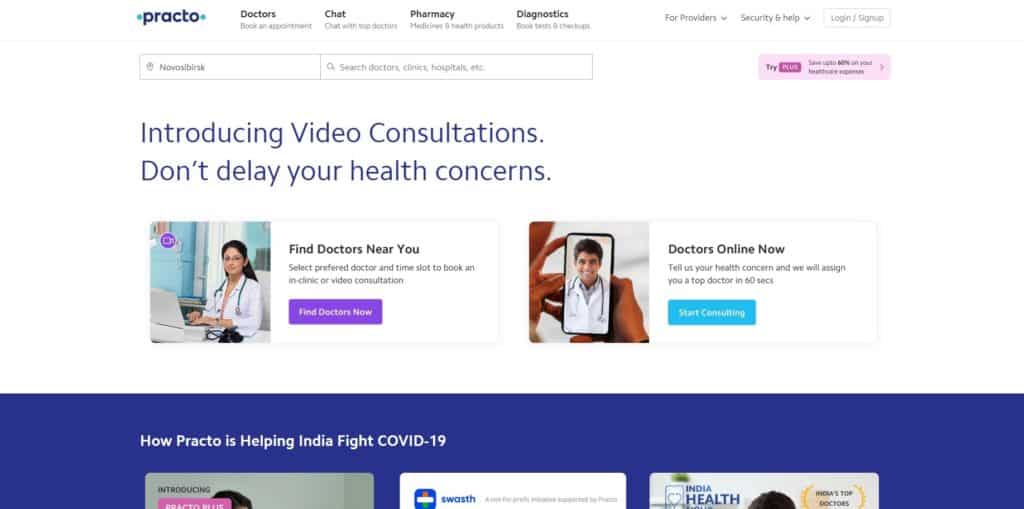 Practo doctor appointment booking app