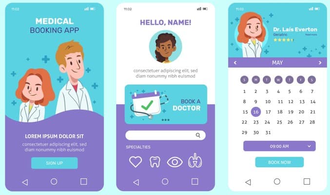 doctor booking app concept
