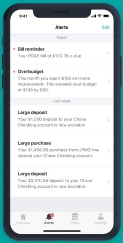 notification settings in budget app
