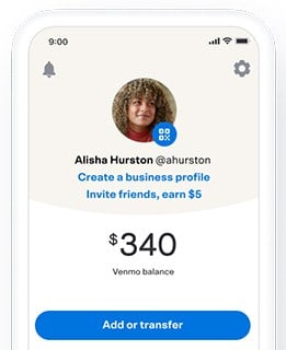 money transfer app interface example Venmo