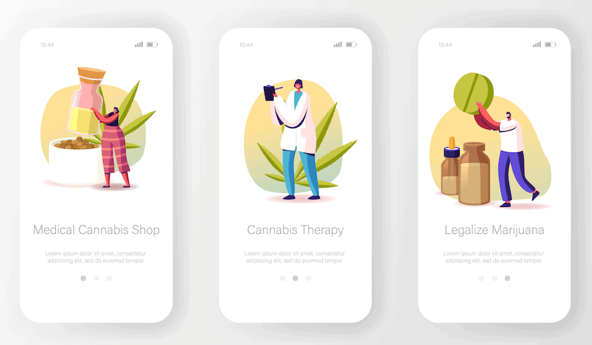marijuana delivery app development concept