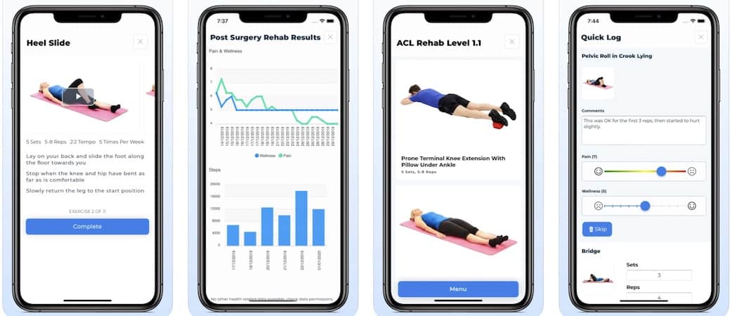 physiotherapy app example rehab guru