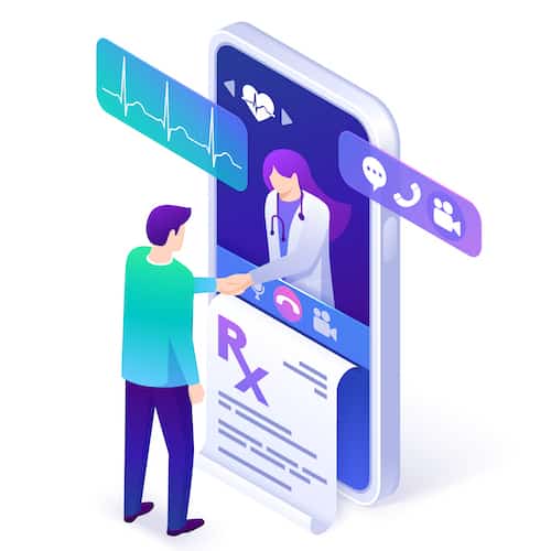 online mobile app pharmacy concept
