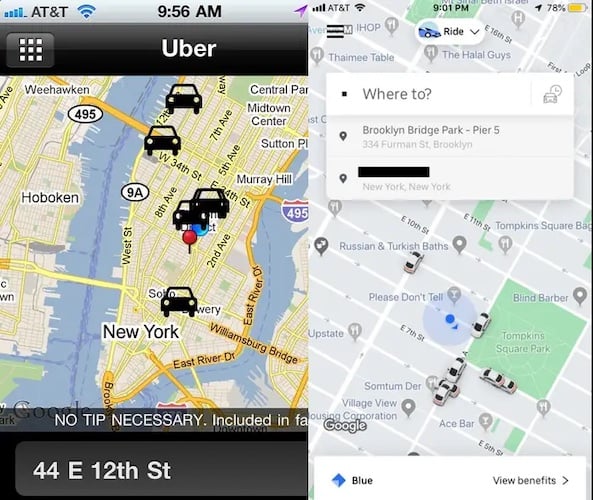 Uber app redesign example