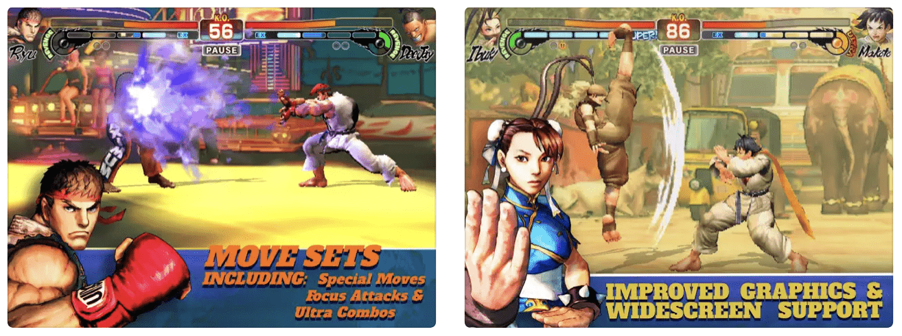 a fighting title Street Fighter on iPad mobile game example