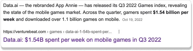 how much people spent on mobile games in Q3 2022