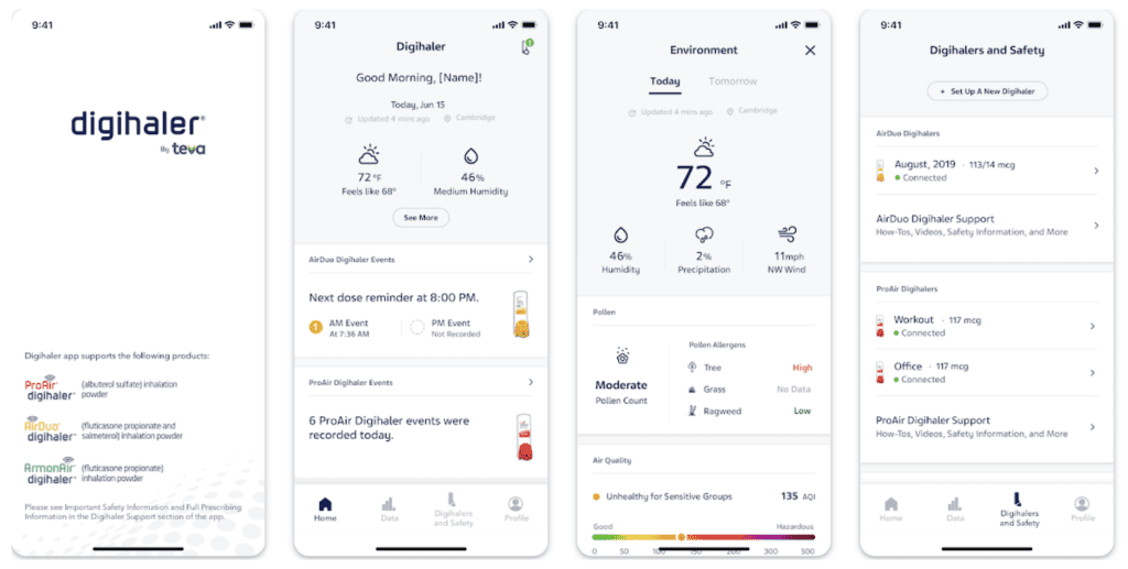 Digihaler healthcare app with an outstanding design