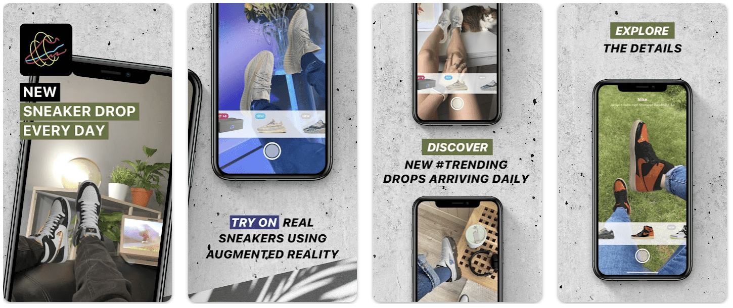 AR mobile app for trying on sneakers