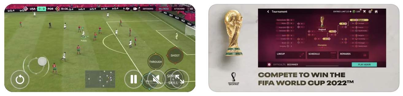 FIFA app example of AR in mobile app