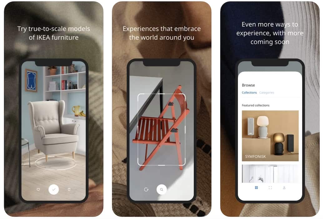 IKEA place example of augmented reality in mobile app
