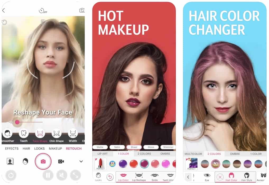 YouCamMakeUp example of an AR mobile app