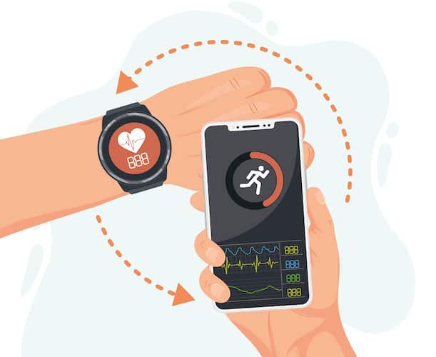 heart monitor card with smartwatch