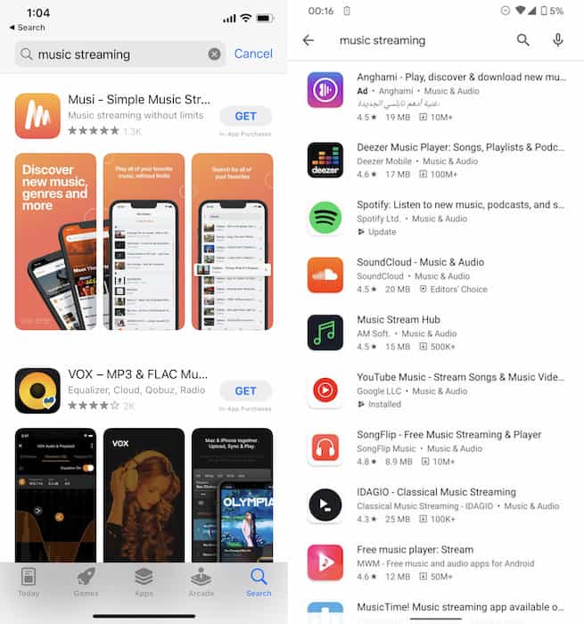 app store vs google play