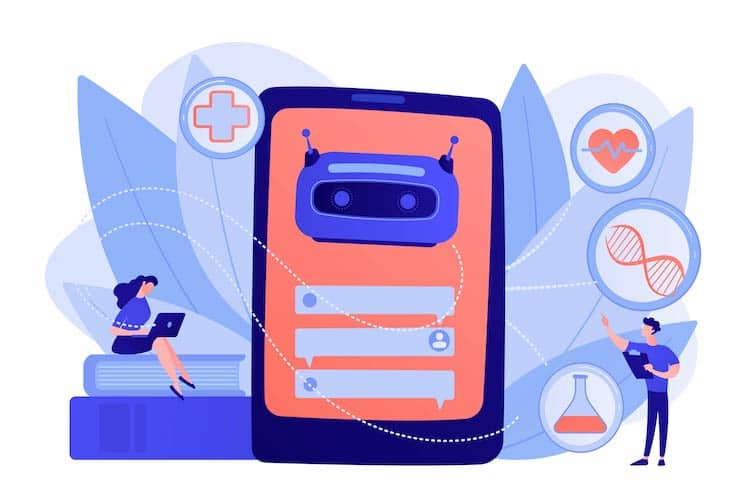 Chatbot in healthcare concept vector illustration.