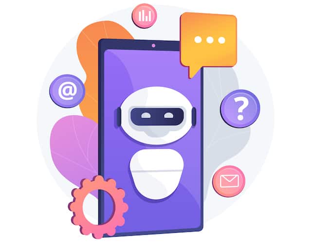 Chatbot Artificial Intelligence abstract concept vector illustration. Artificial intelligence, chatbot service, interactive support, machine learning, natural language processing abstract metaphor.