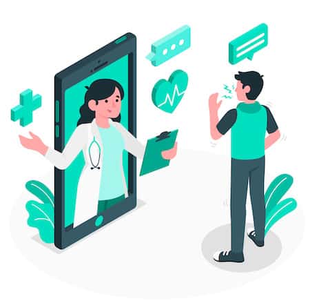 patient and doctor on a call via white label telemedicine app