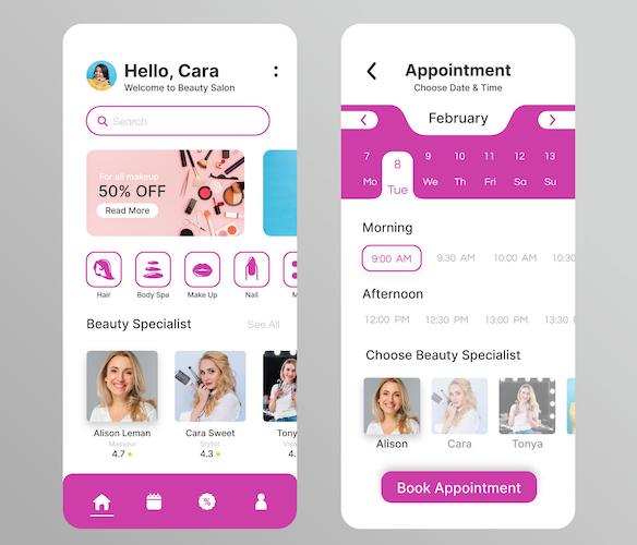 beauty services app development
