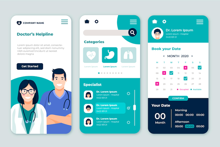 medical booking app concept