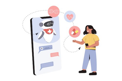 Healthcare AI online consulting service with chatbot