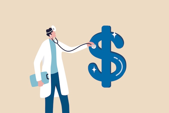doctor checking financial health