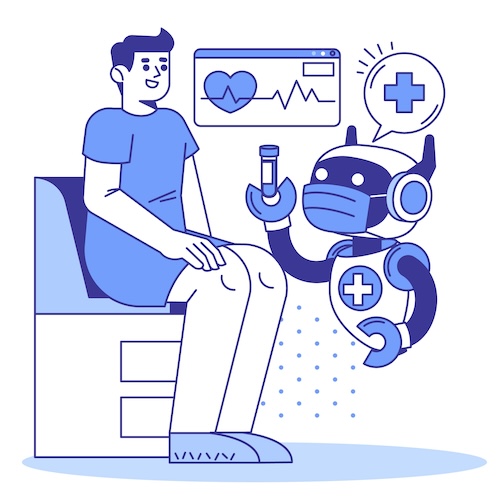 hand drawn ai healthcare illustration