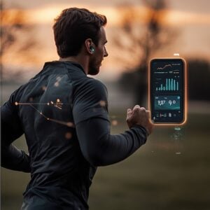 male running outdoors AI fitness