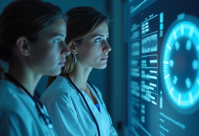 providers examining patient records