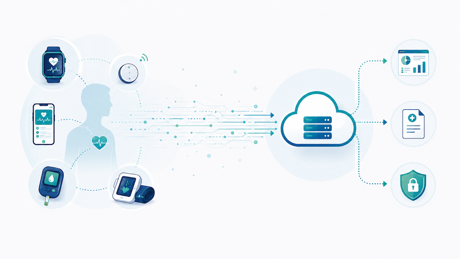 IoT medical devices cloud data flow