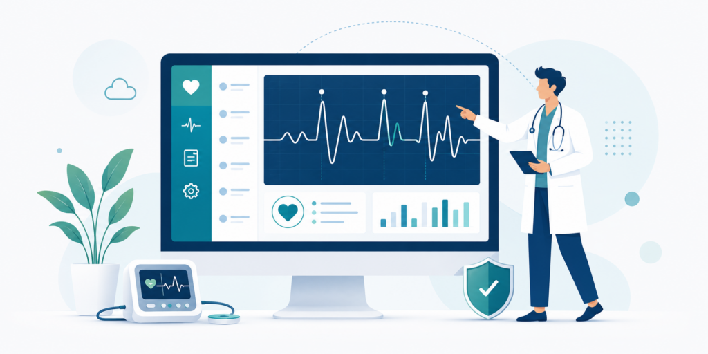 medical device software dashboard in use