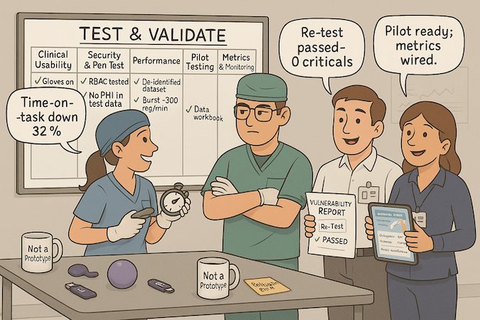 testing and validation strategies when building a healthcare MVP