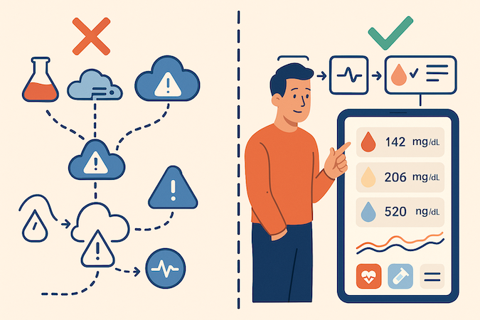 technical architecture from lab feeds to build app