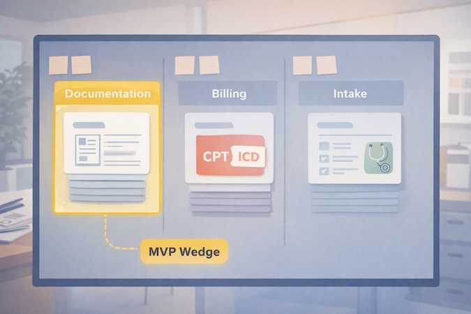 MVP wedge for AI building custom EHR