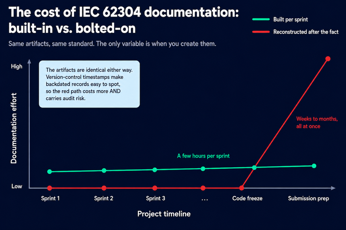 IEC 62304 documentation cost startup timeline
